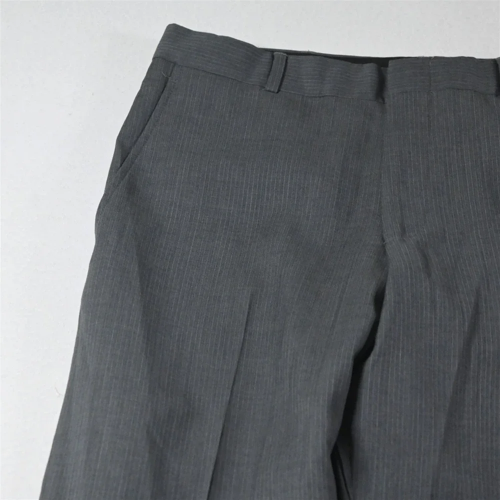 Kenneth Cole 38S 32x30 Gray Striped 100% Wool Mens Jacket Pants Suit - Picture 9 of 12